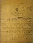 Télégramme de Vienne à Belgrade signifiant l'état de guerre avec la Serbie