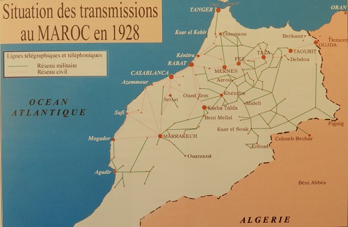 Réseaux des transmissions au Maroc en 1928 (livre"Au coeur de Senlis, le 41° RT")